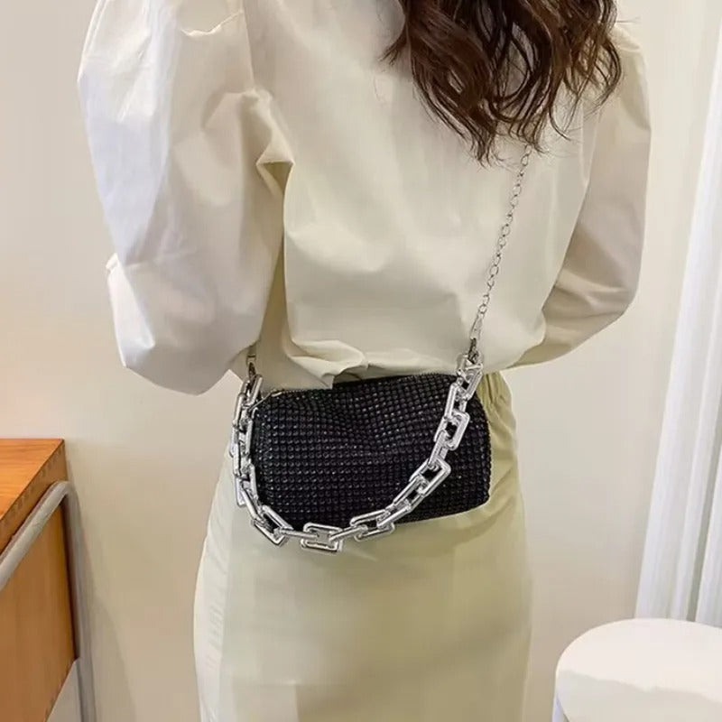 Allover Rhinestone ämpäri laukku
