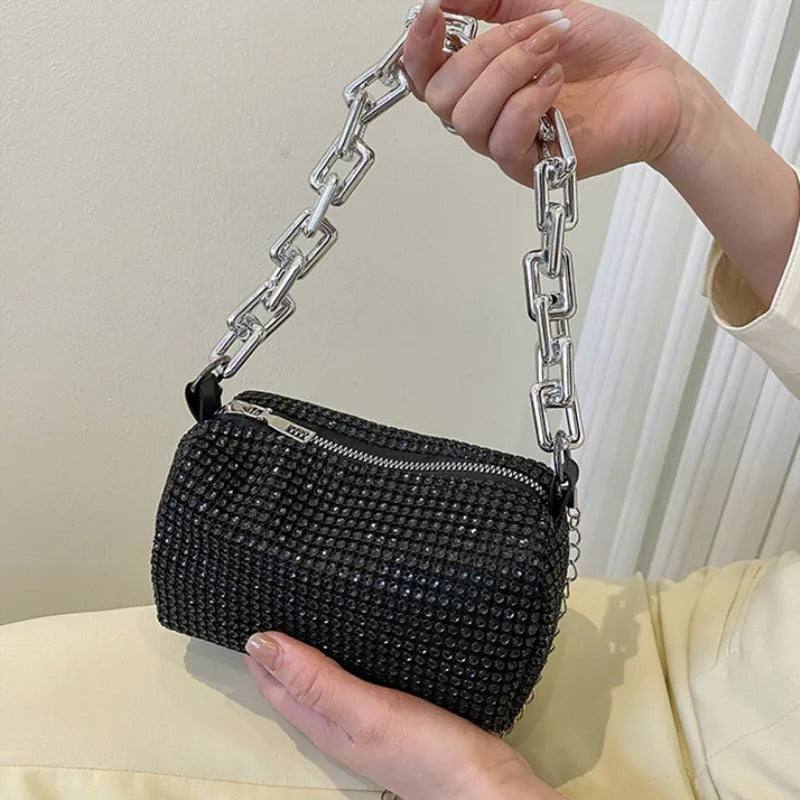 Allover Rhinestone ämpäri laukku