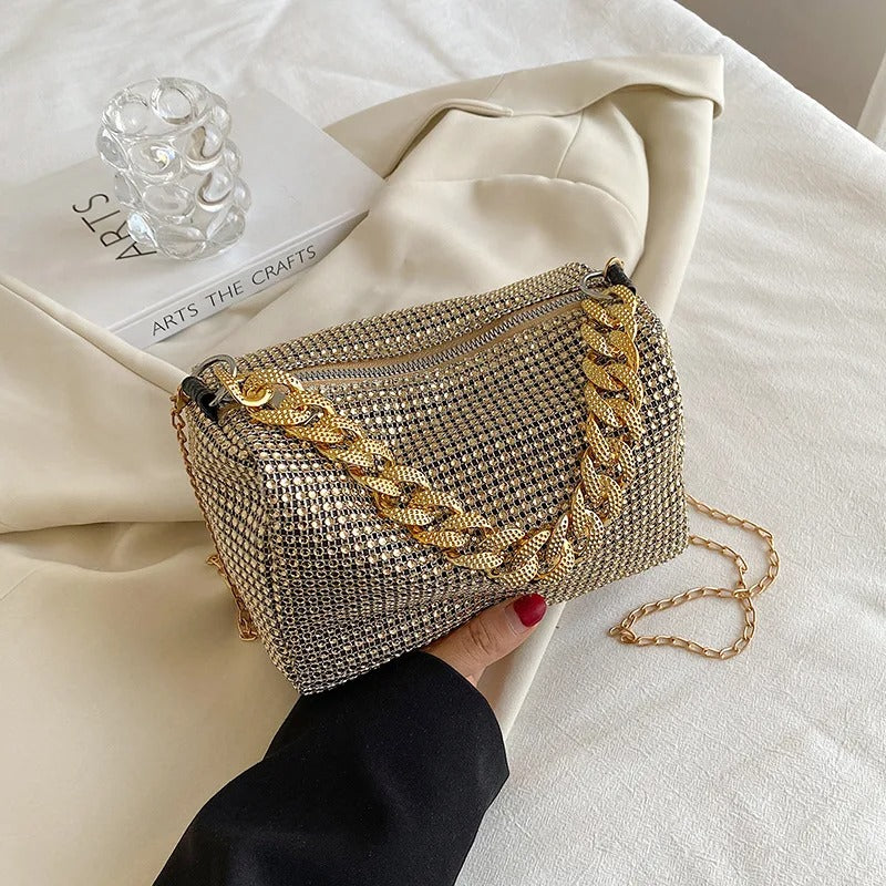 Allover Rhinestone ämpäri laukku