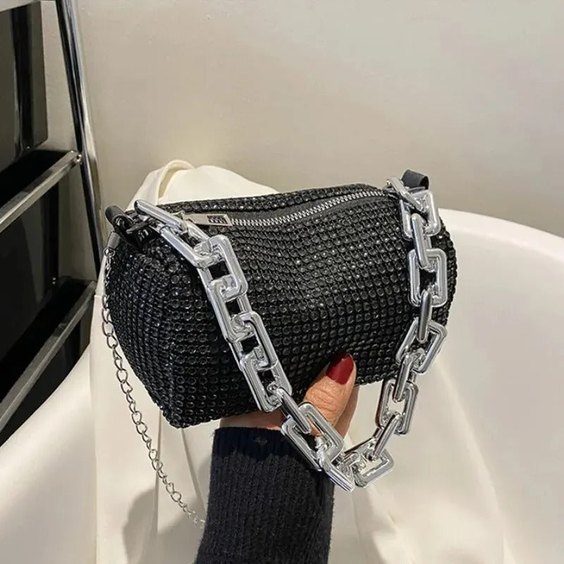 Allover Rhinestone ämpäri laukku