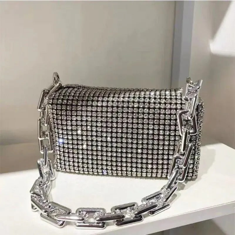 Allover Rhinestone ämpäri laukku