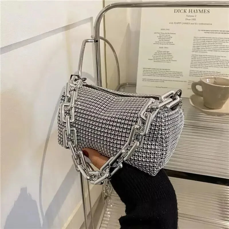 Allover Rhinestone ämpäri laukku