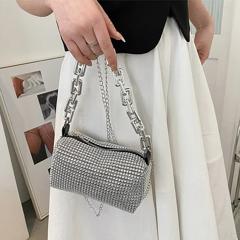 Allover Rhinestone ämpäri laukku