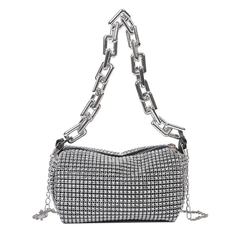 Allover Rhinestone ämpäri laukku
