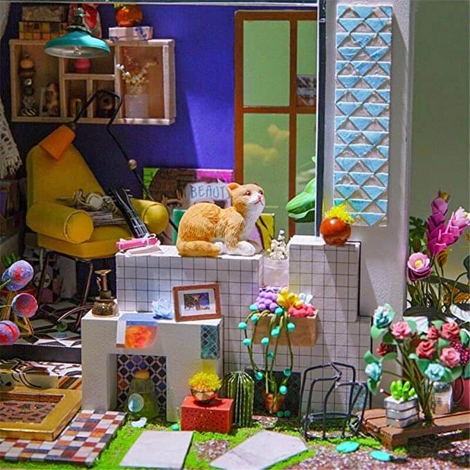 DIY puinen miniatyyri talo Kit