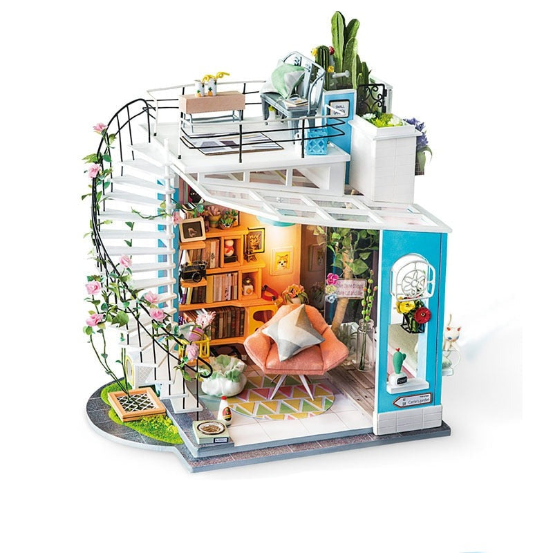 DIY puinen miniatyyri talo Kit