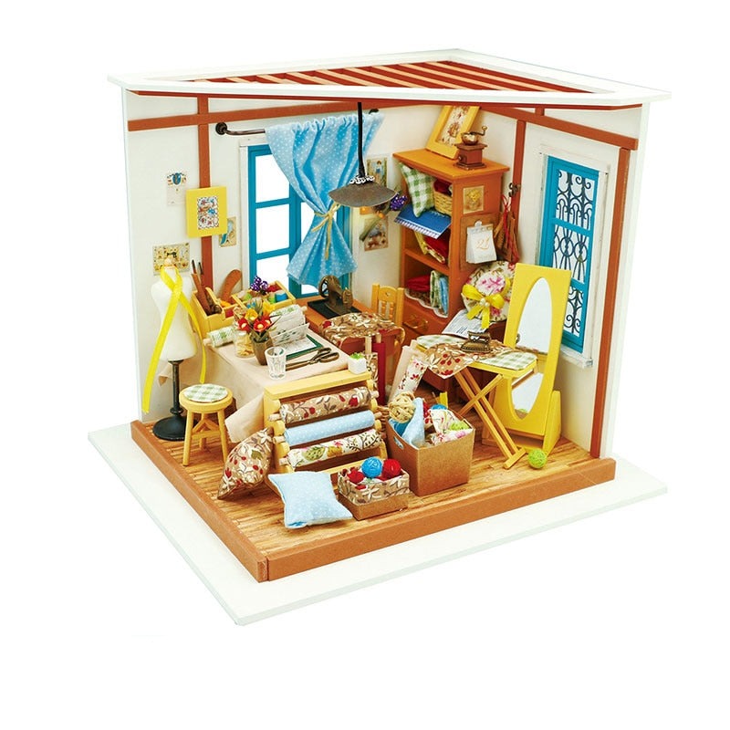 DIY puinen miniatyyri talo Kit