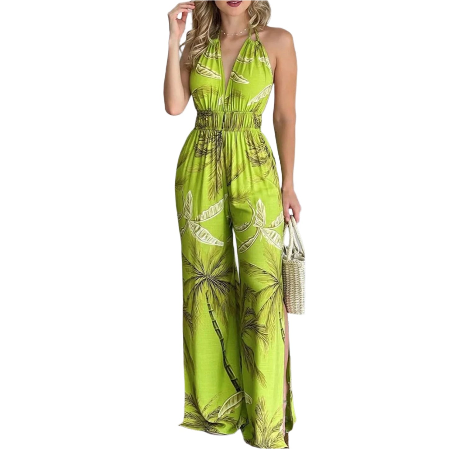 Digitaalinen Tulosta V-kaula värikäs Jumpsuit