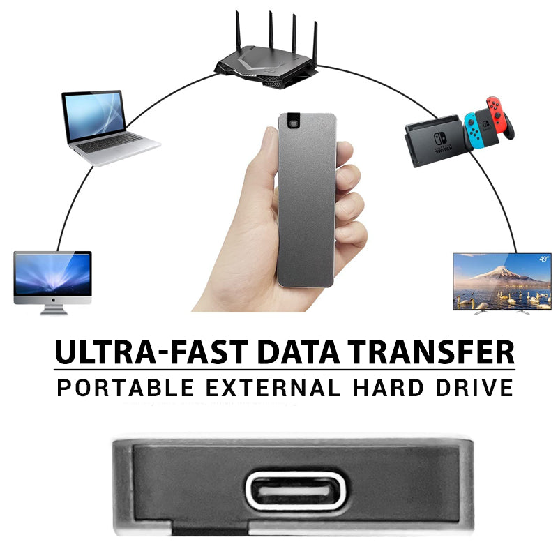 Kompakti Kannettava Kiintolevy USB 3.2 Gen 1 Kestävä Muovi ja Metalli