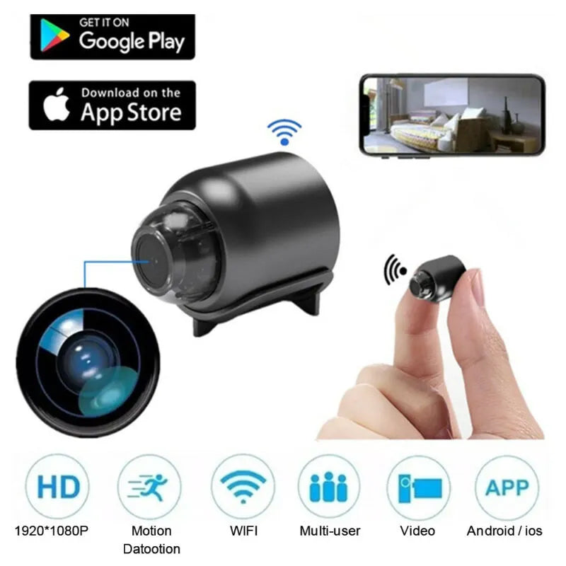 Kompakti Turvakamera 1080p HD Wifi Liiketunnistuksella