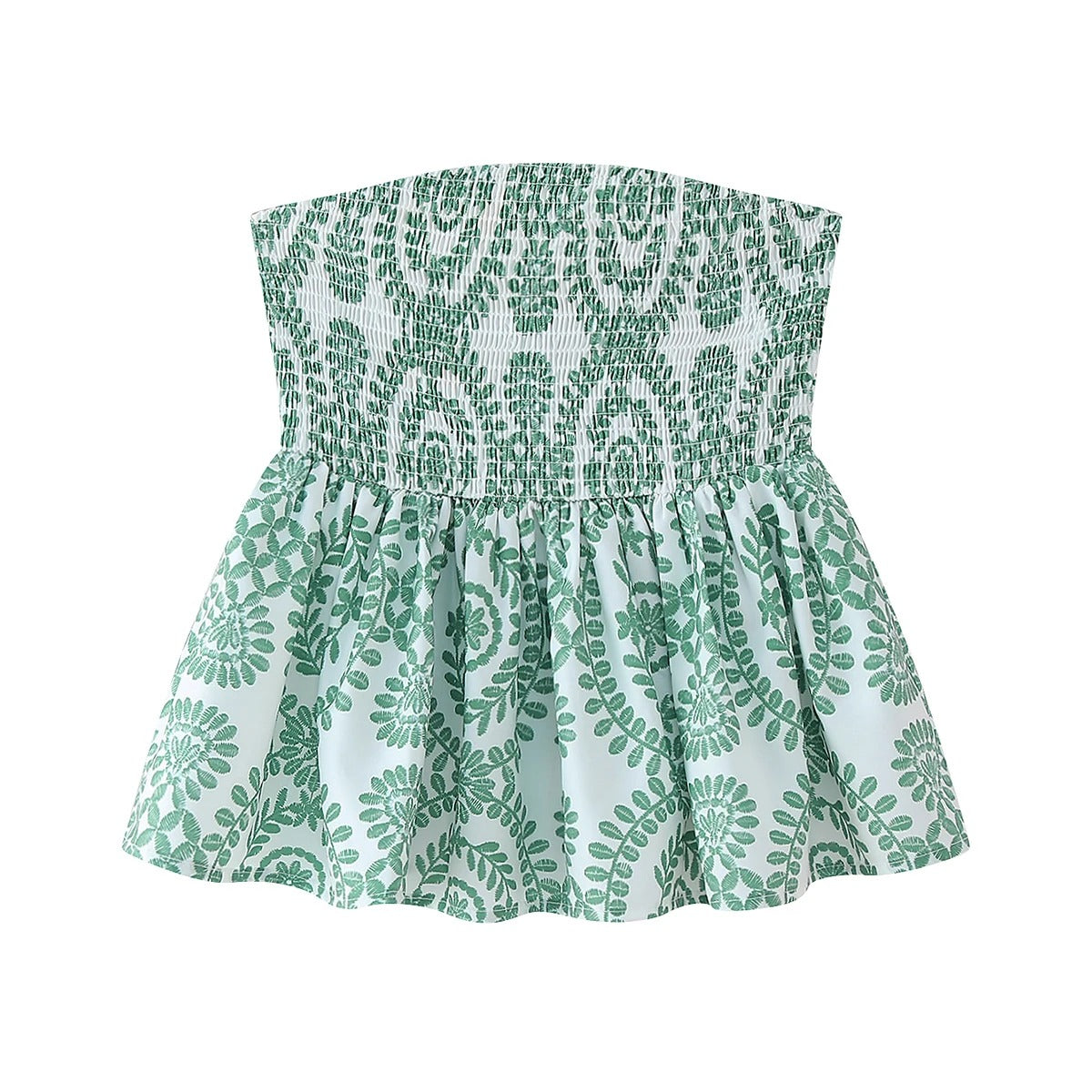 Kukka tulostaa röyhelöinen Crop Top