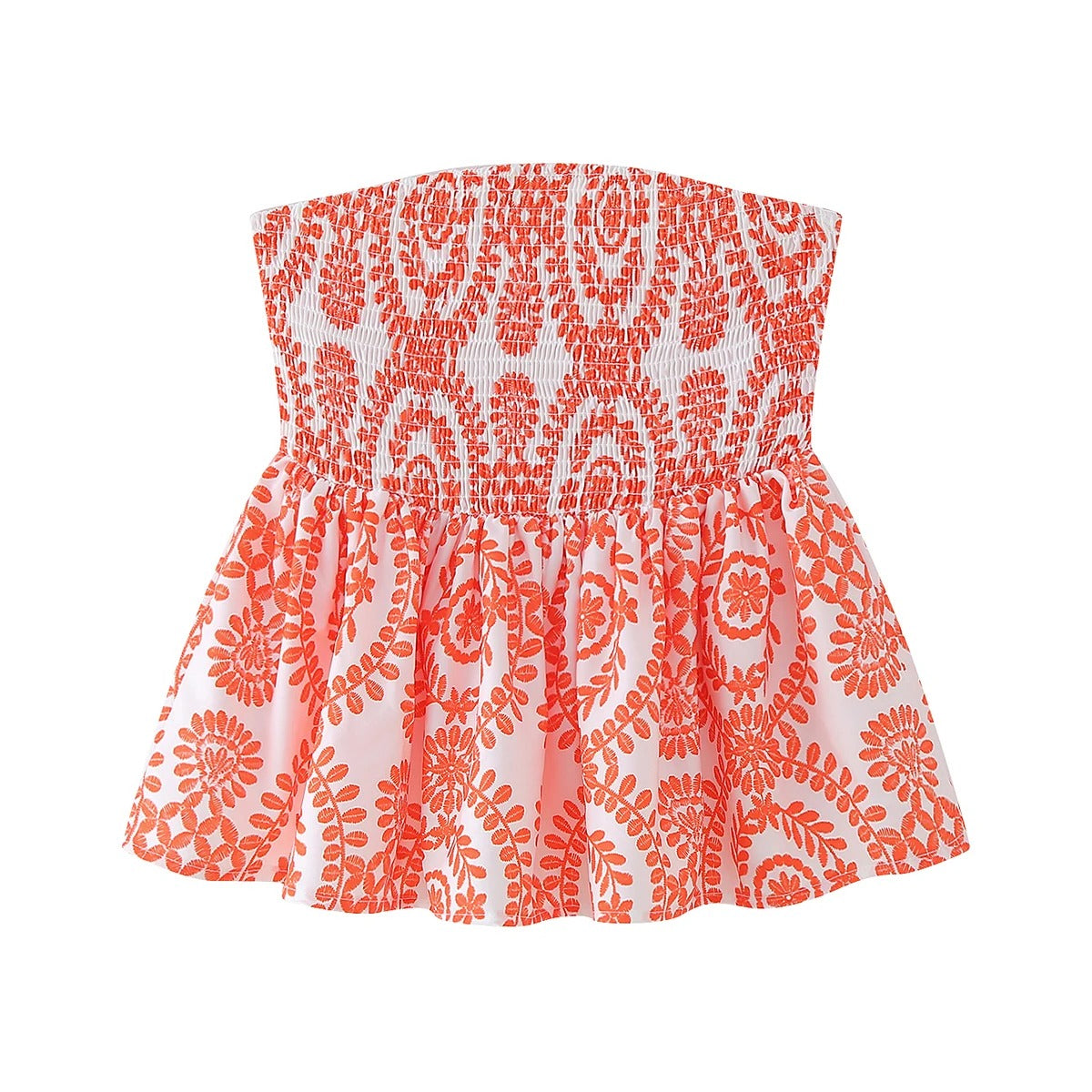 Kukka tulostaa röyhelöinen Crop Top