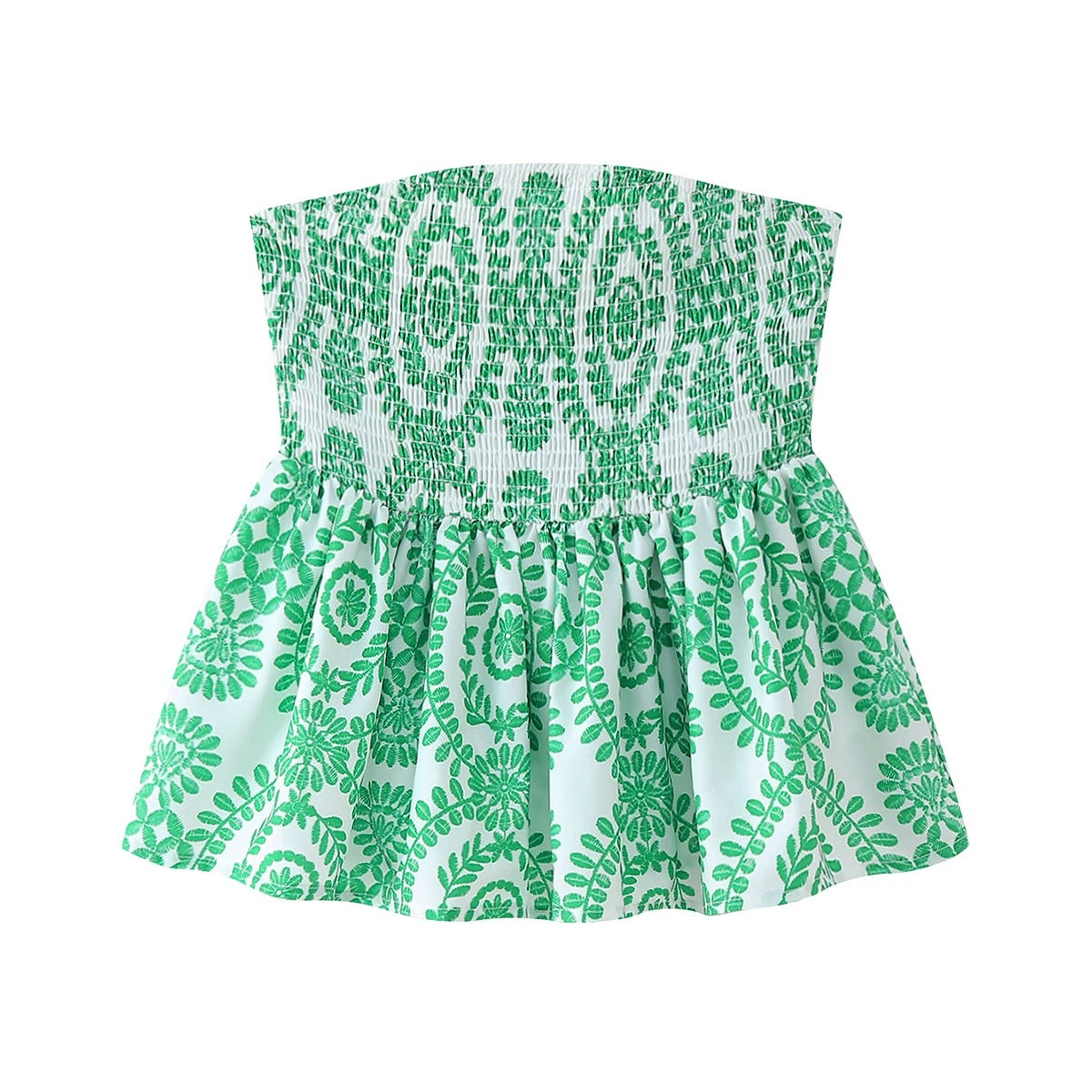 Kukka tulostaa röyhelöinen Crop Top