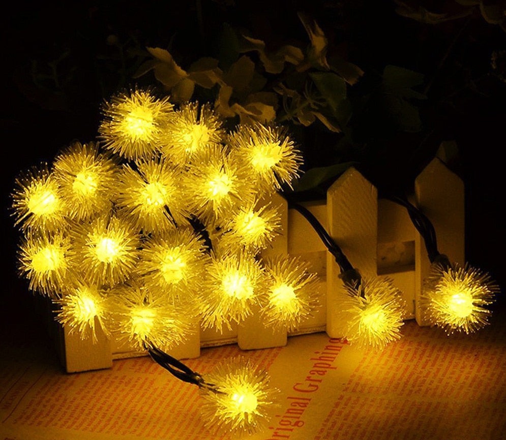 LED Solar Voikukka Pallo Merkkijono Valot
