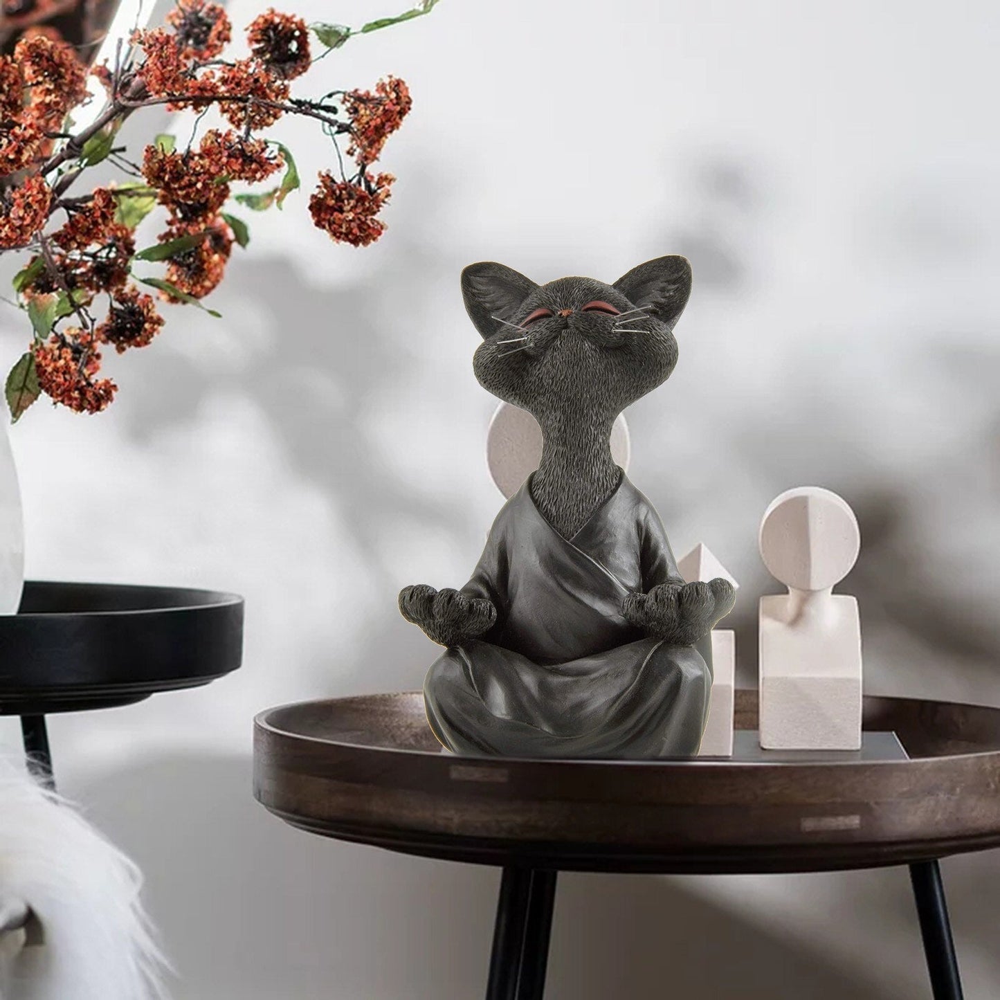 Meditoiva Buddha Kissa Figuuri