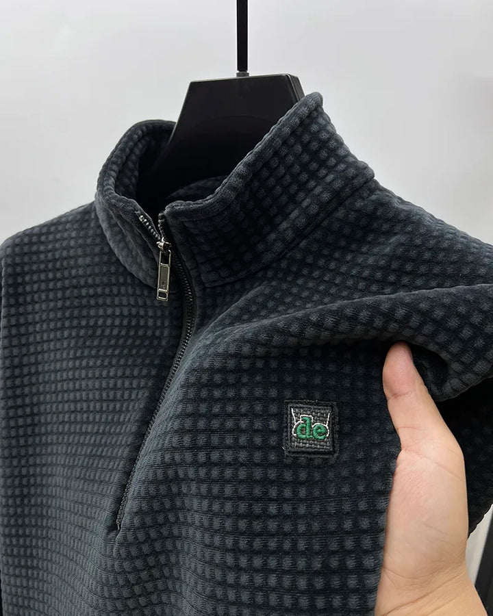 Miesten Alpaka-Fleece-pusero Puoli Vetoketjulla Mukava Moderni