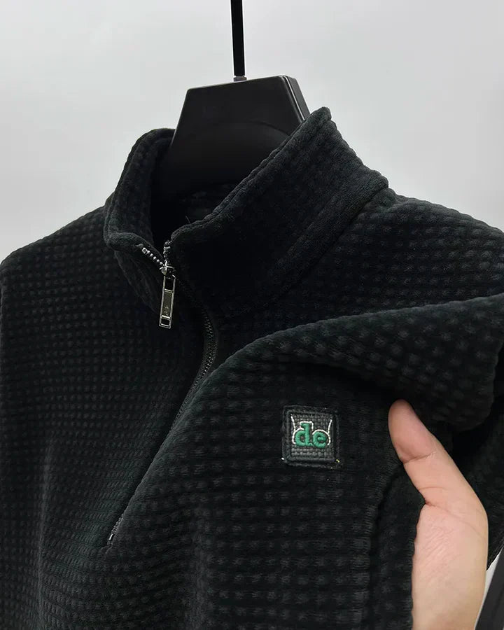 Miesten Alpaka-Fleece-pusero Puoli Vetoketjulla Mukava Moderni