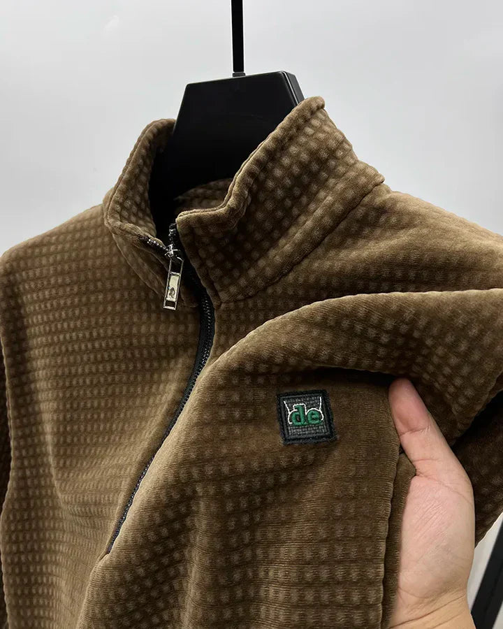 Miesten Alpaka-Fleece-pusero Puoli Vetoketjulla Mukava Moderni