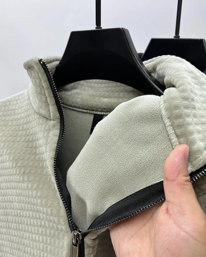 Miesten Alpaka-Fleece-pusero Puoli Vetoketjulla Mukava Moderni