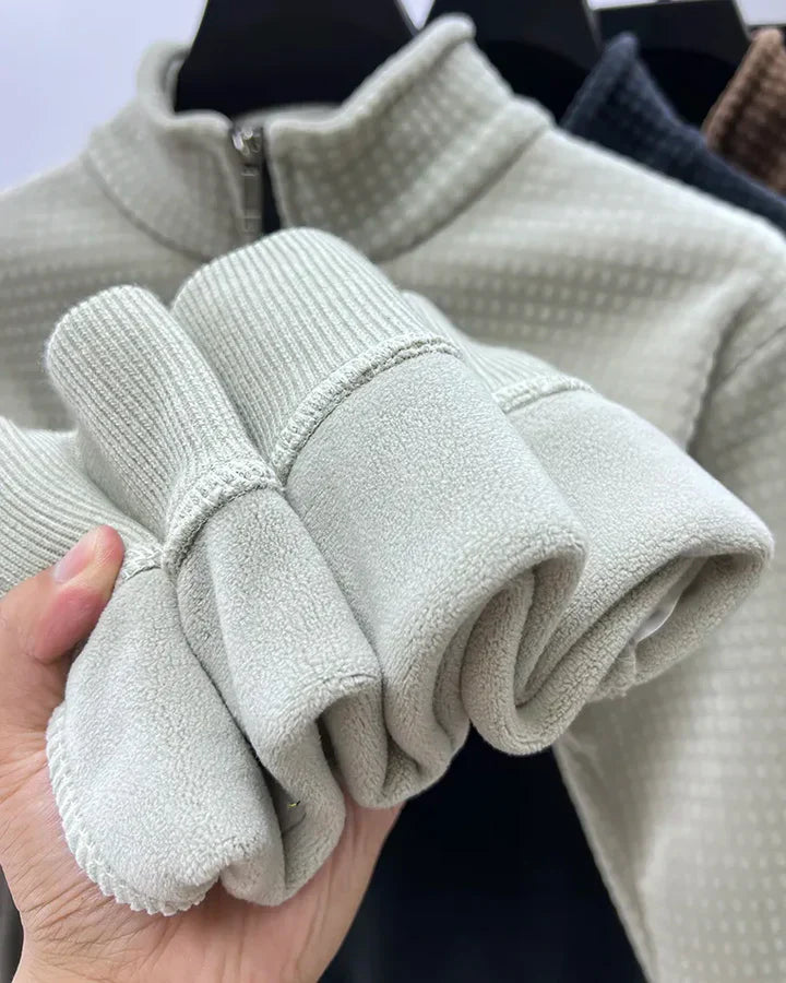 Miesten Alpaka-Fleece-pusero Puoli Vetoketjulla Mukava Moderni