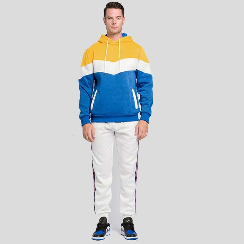 Miesten Patchwork Fleece Huppari