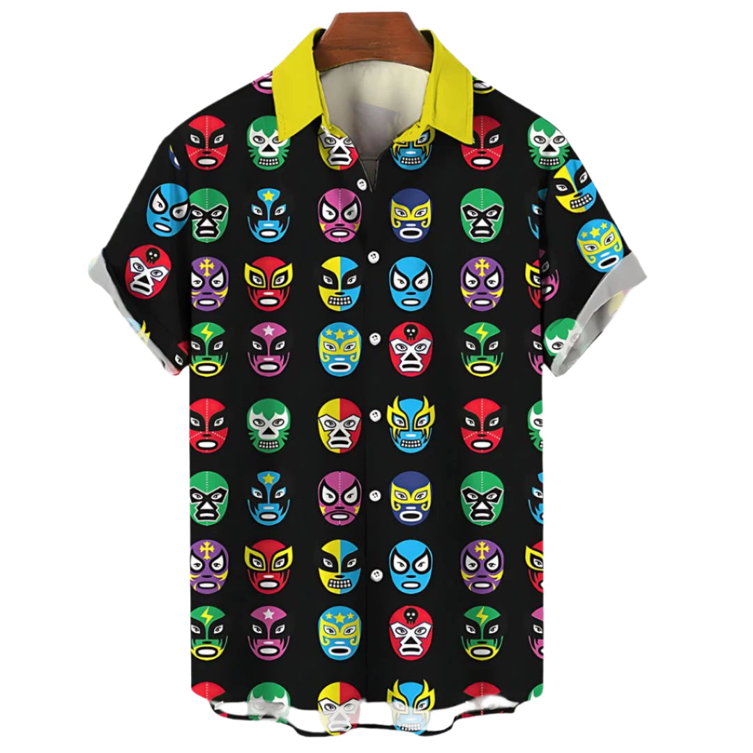 Miesten Rentouttava T-paita Luchador-kuvioilla