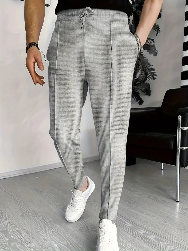 Miesten T Paita Vohvelipainatus 100% Puuvilla Moderni Muoti