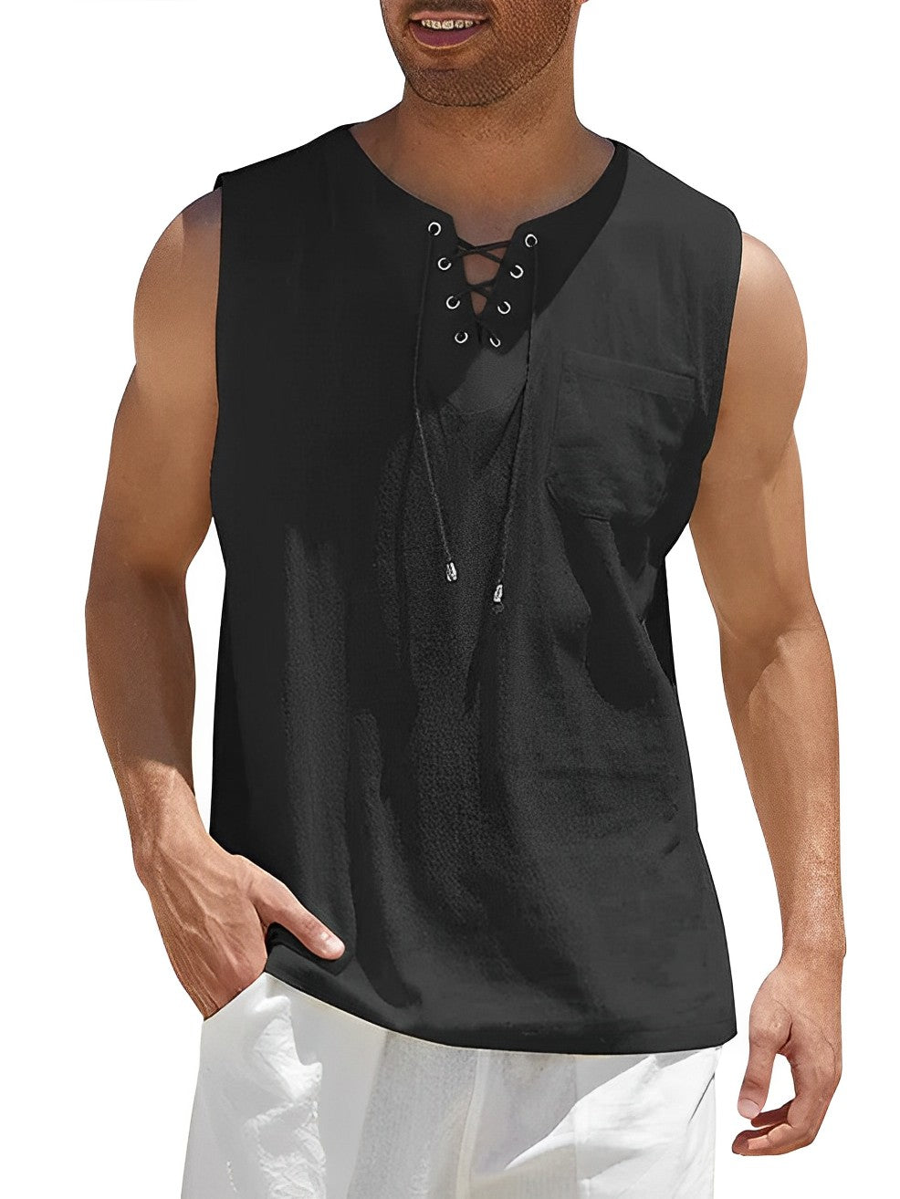 Miesten Tanktop Yksinkertainen Hengittävä Kangas