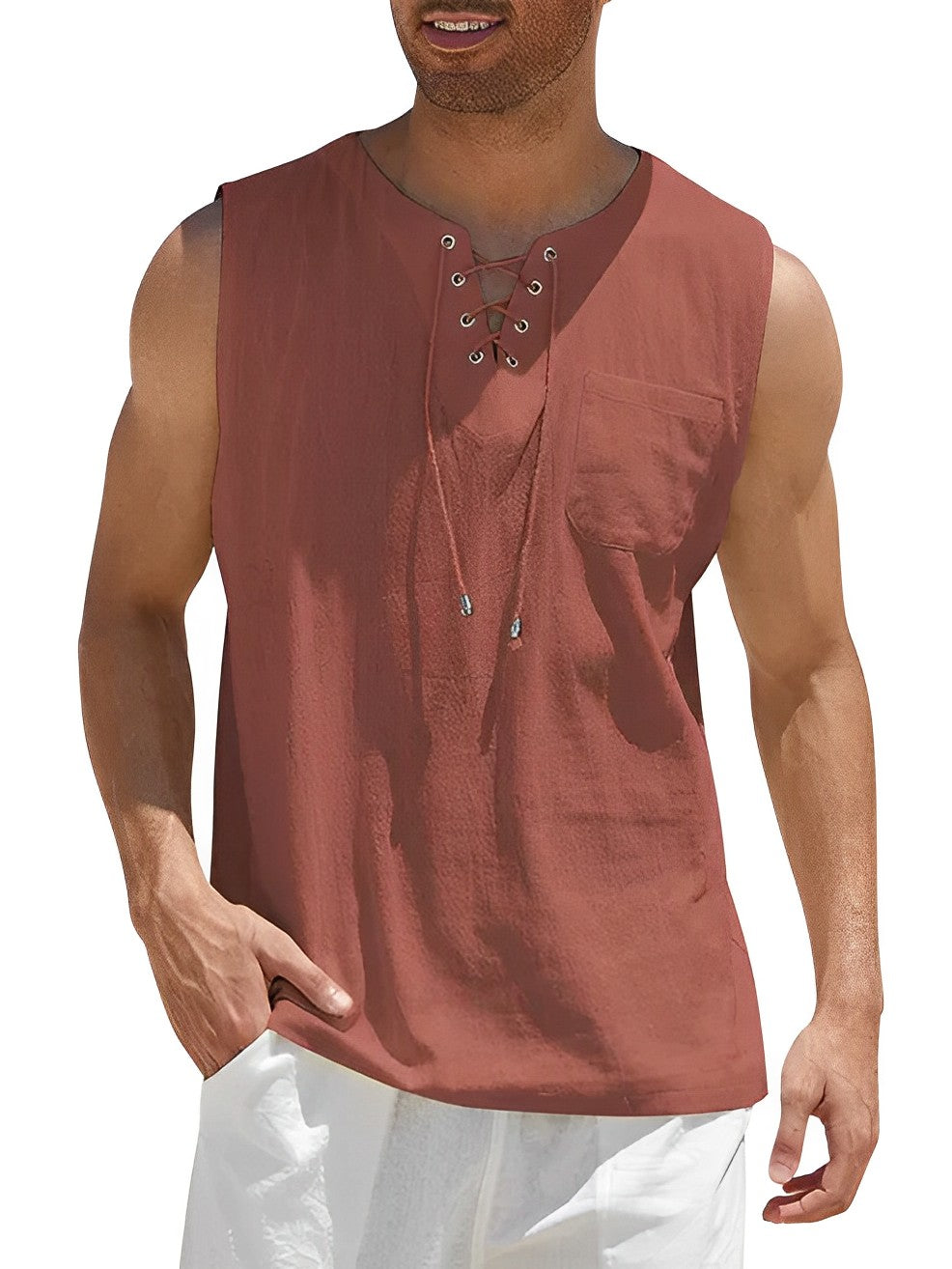 Miesten Tanktop Yksinkertainen Hengittävä Kangas