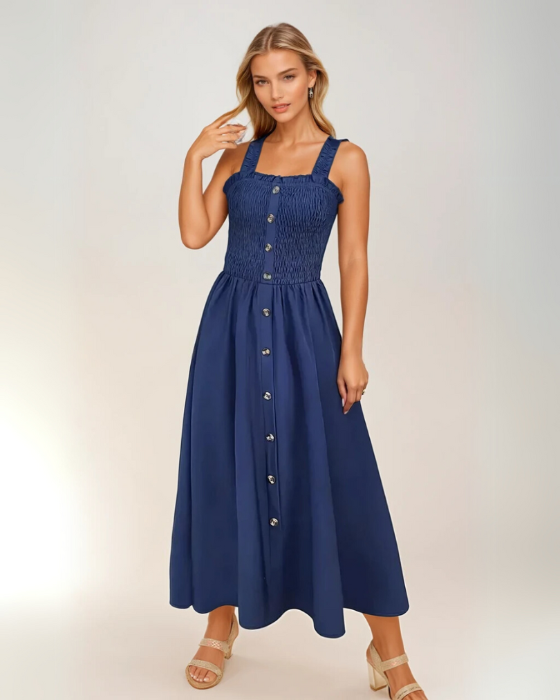 Naisten A-linjainen Maxi Mekko Shirred Design