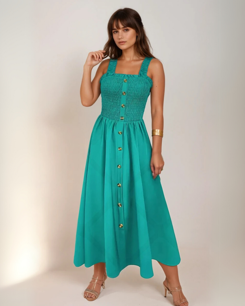 Naisten A-linjainen Maxi Mekko Shirred Design