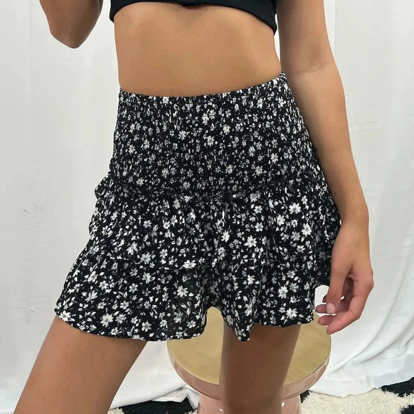Naisten Casual Print Ruffle hameen