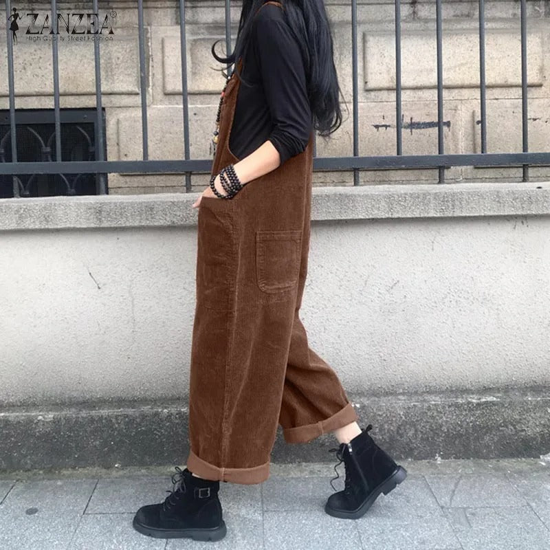 Naisten Corduroy Jumpsuit