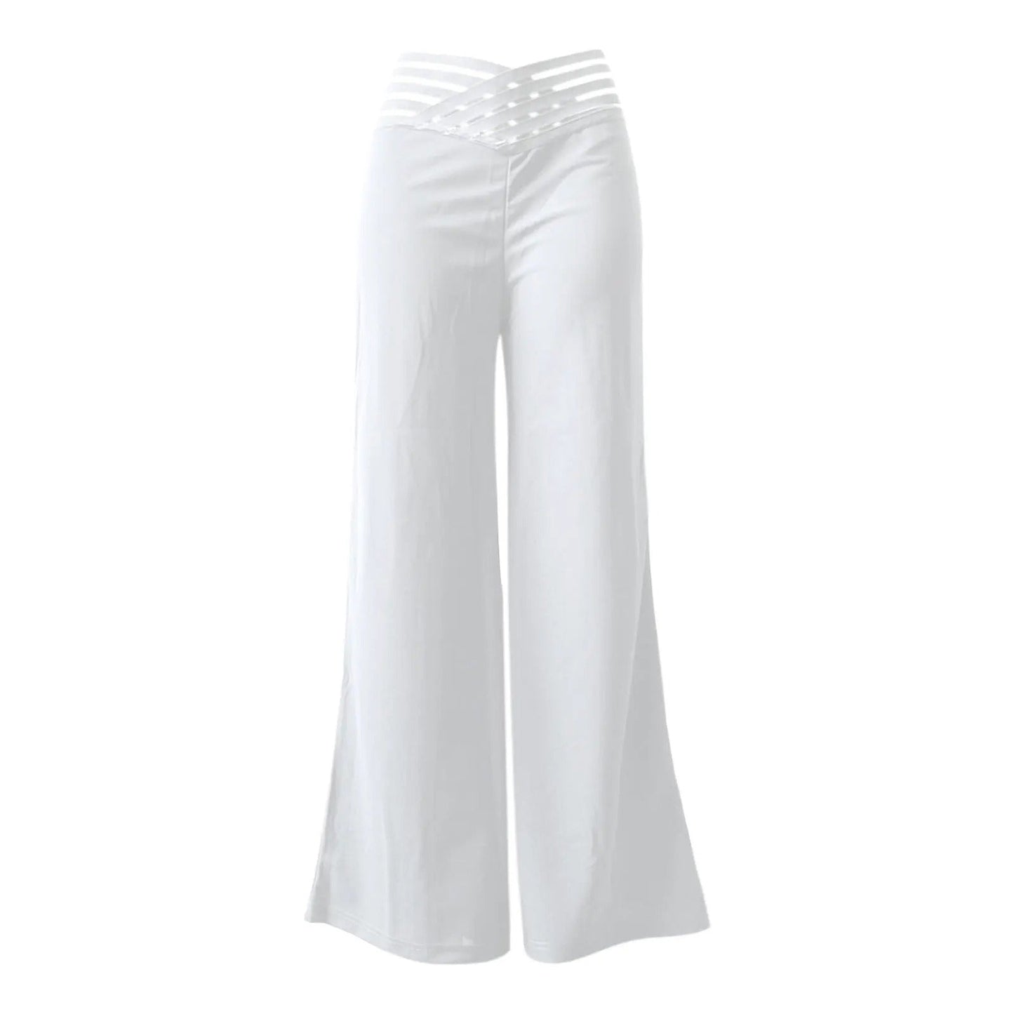Naisten Crisscross Sheer Mesh Patch Flared Housut
