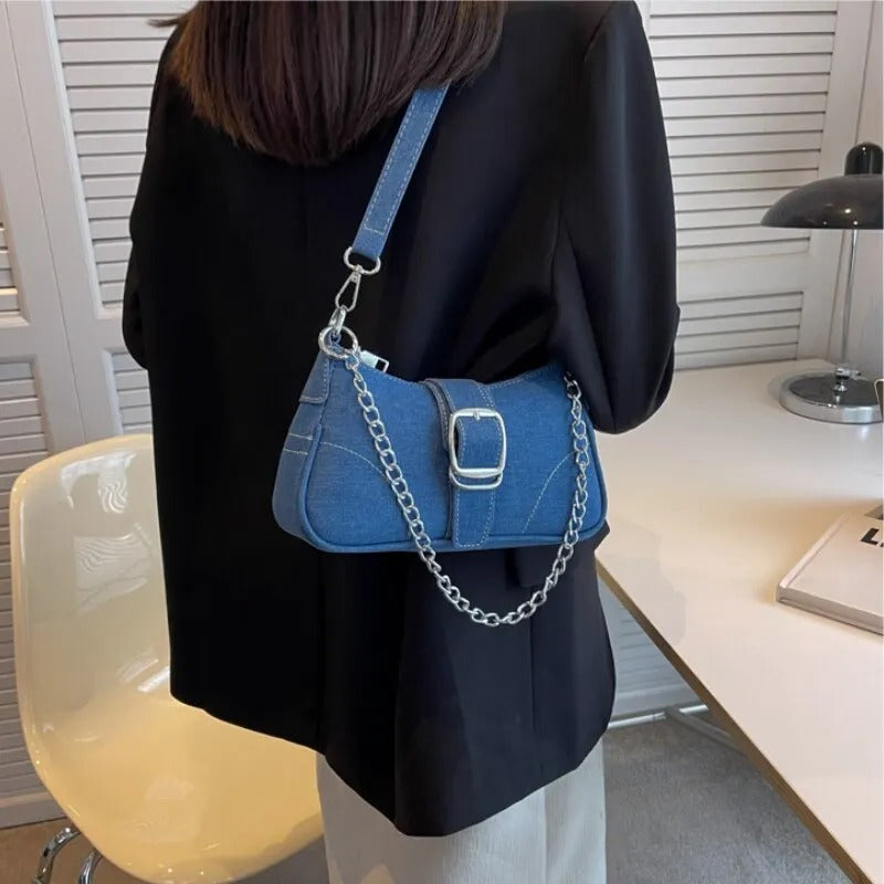Naisten Denim Crossbody laukku
