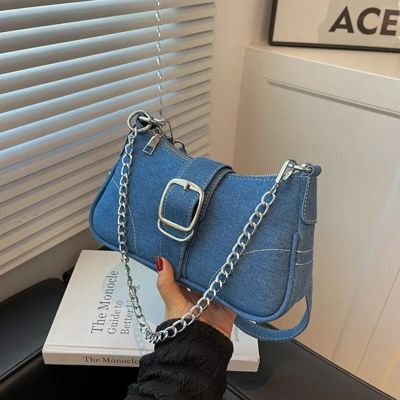 Naisten Denim Crossbody laukku
