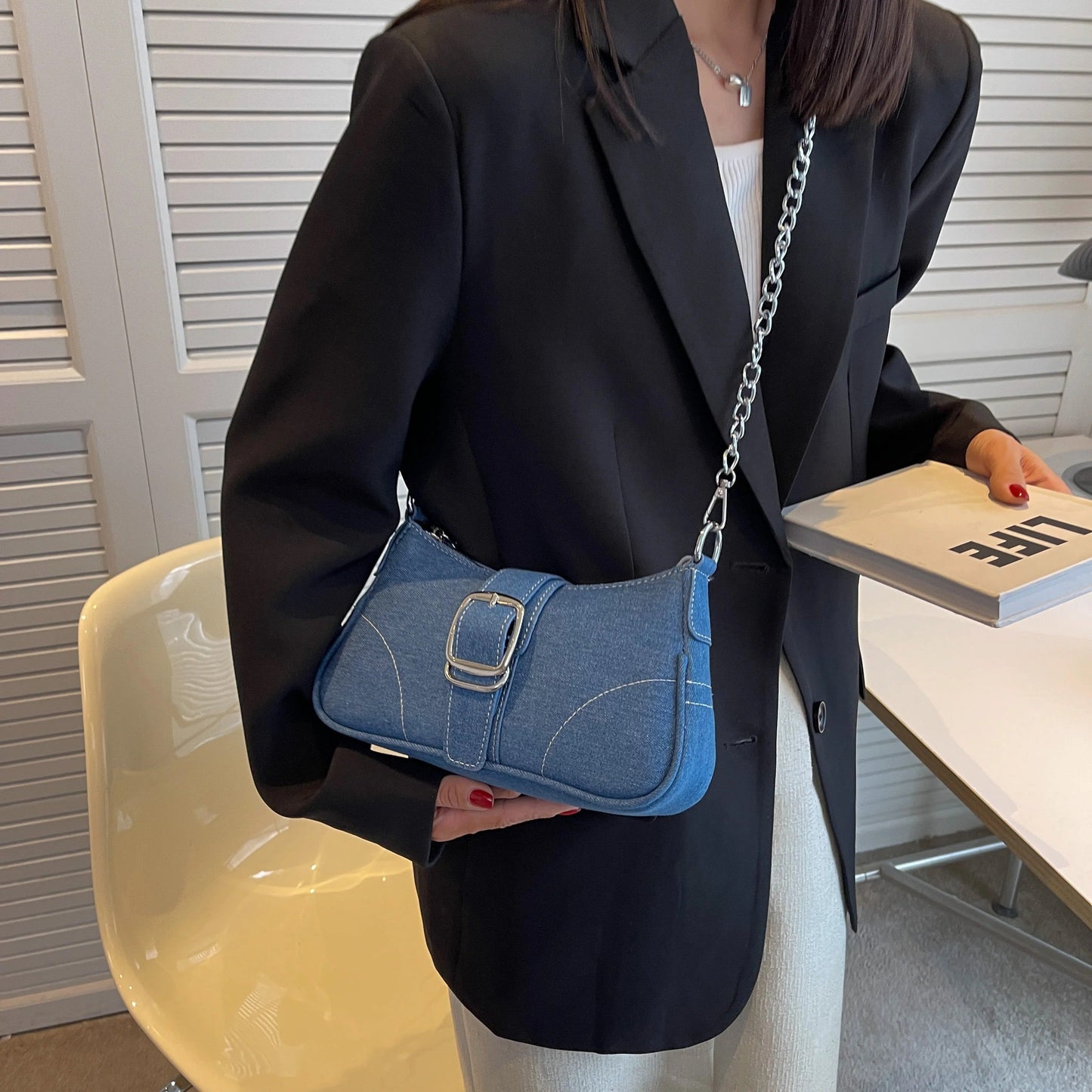 Naisten Denim Crossbody laukku