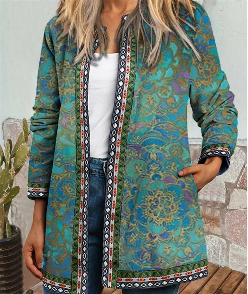 Naisten Ethnic Print Cardigan