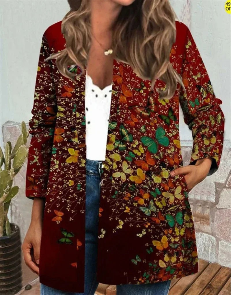 Naisten Ethnic Print Cardigan