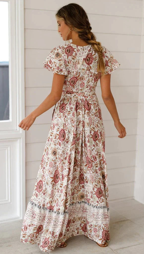 Naisten Juhlamekko Vintage-tyylinen Pitkä Mekko 100% Puuvilla