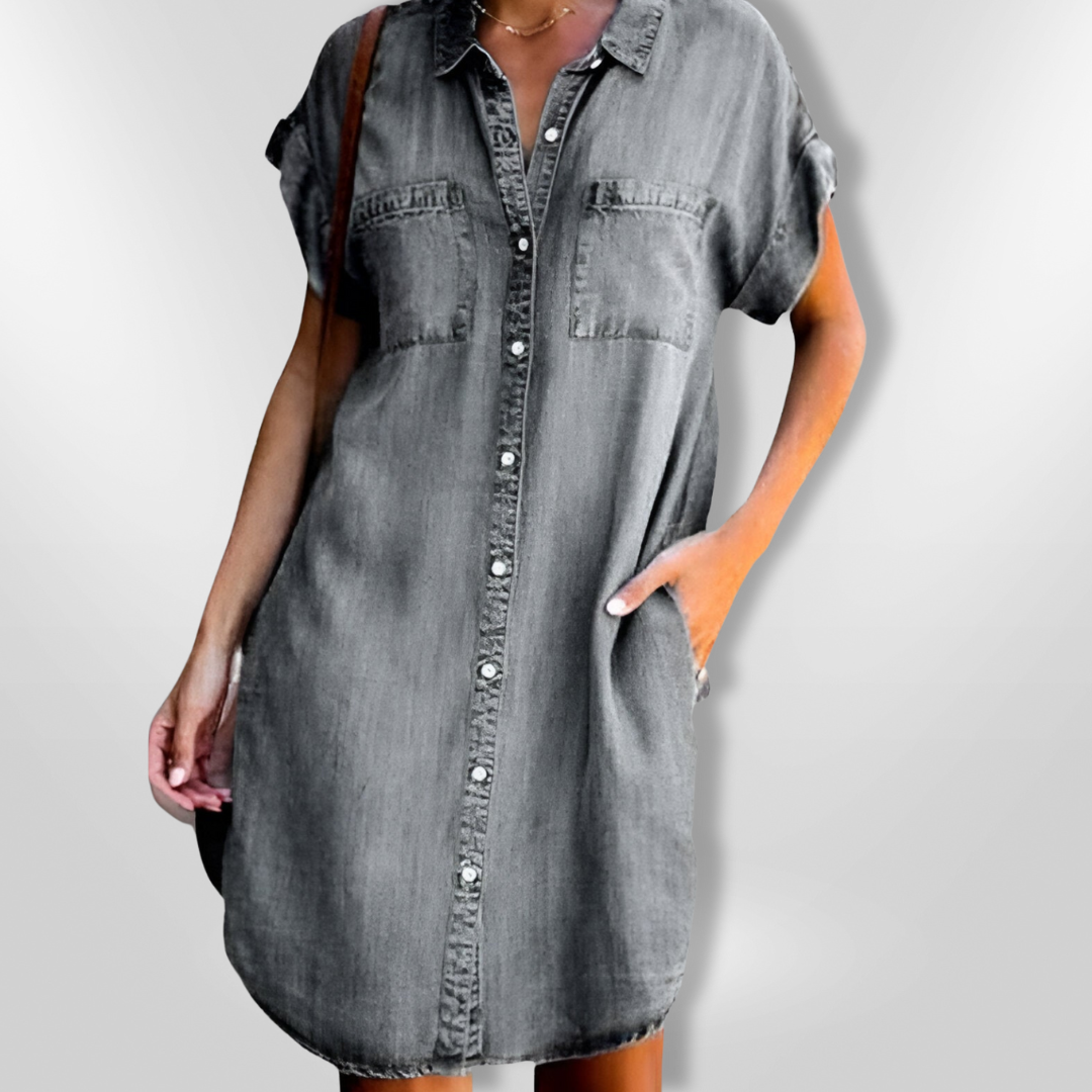 Naisten Kesämekko Napitettu Denim