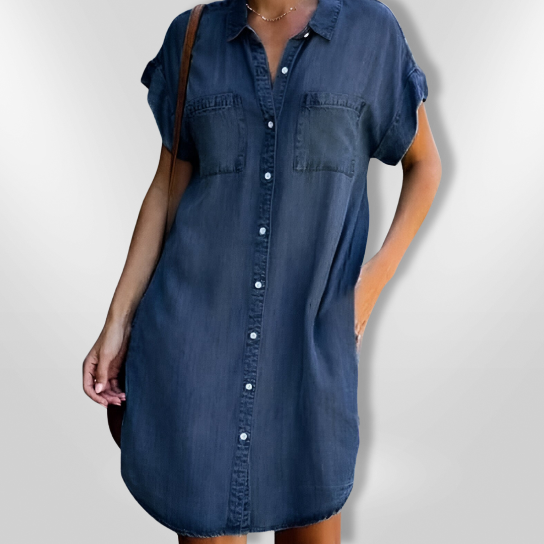 Naisten Kesämekko Napitettu Denim