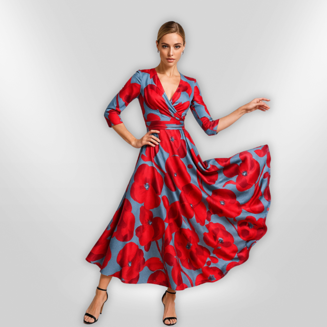 Naisten Kukallinen Mekko Elegantti Design