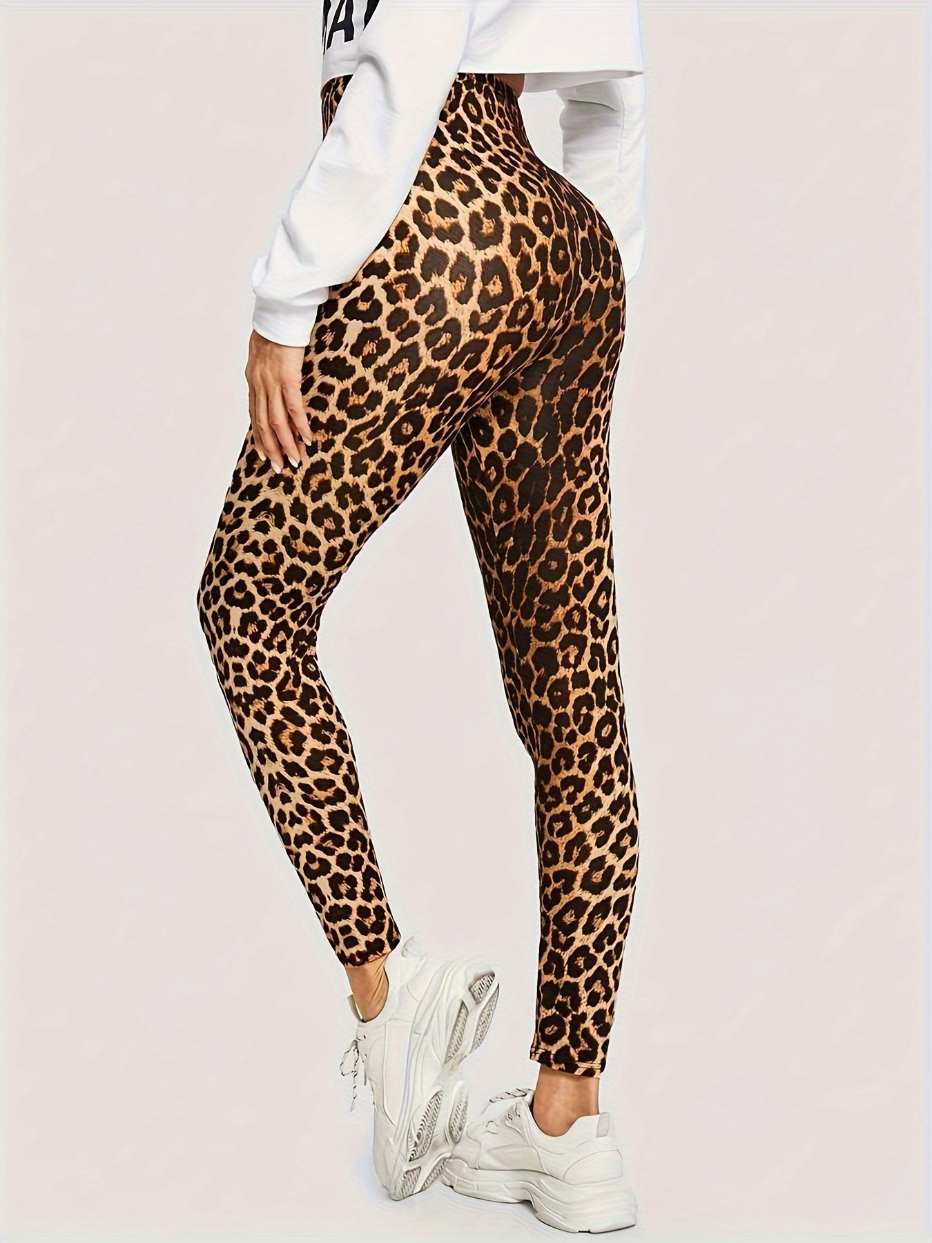 Naisten Leggings Luipaardikuosi Mukava Polyesteri-Spandex