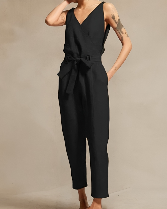 Naisten Linnen Jumpsuit Mukava ja Tyylikäs