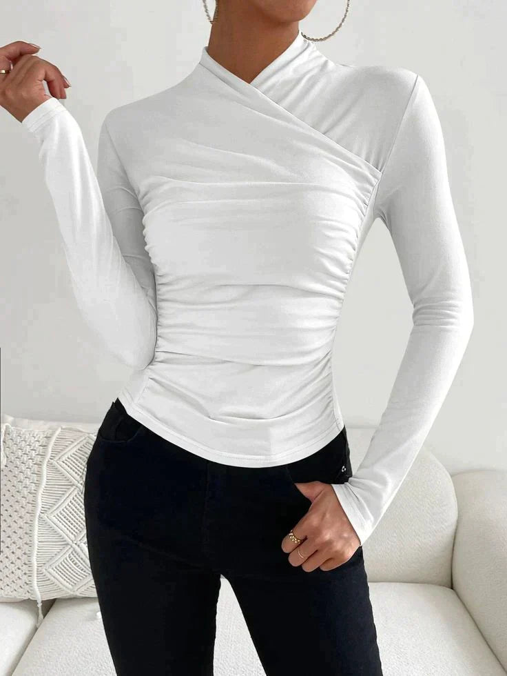 Naisten Longsleeve Klassinen Puuvilla Mukava
