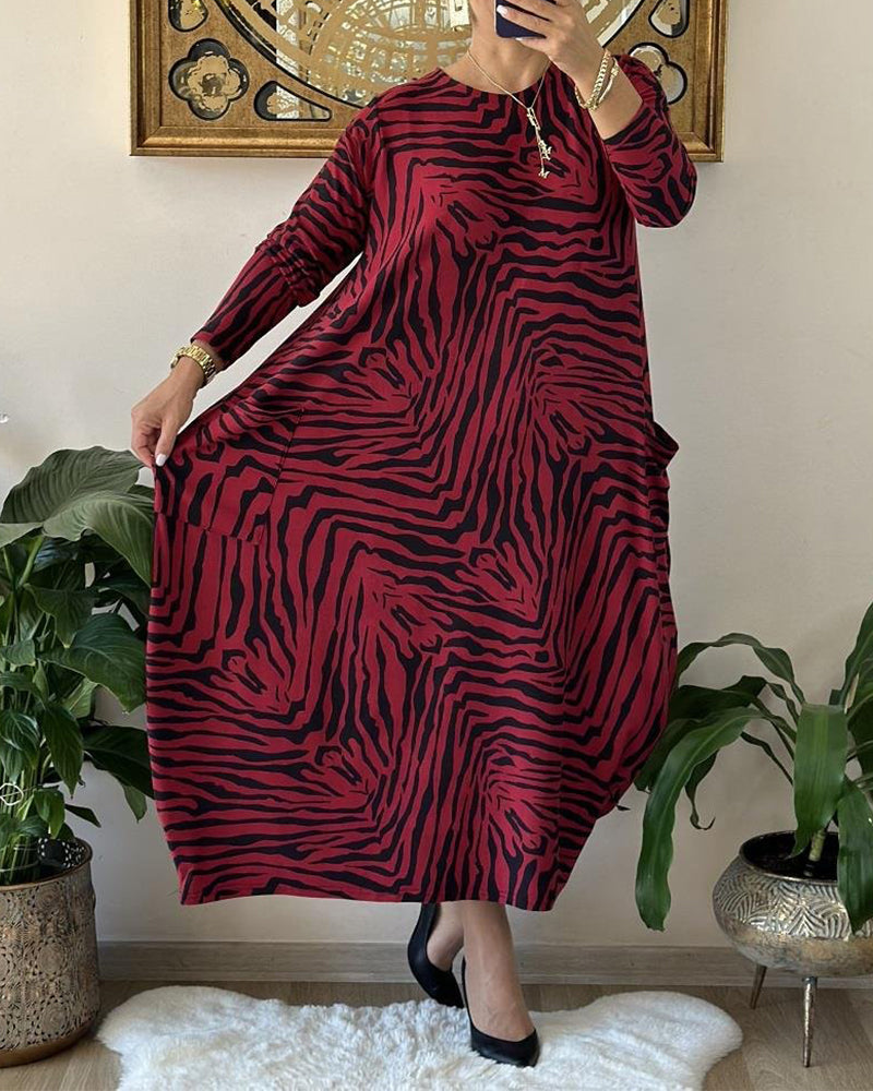 Naisten Maxi Mekko Rento Printti Puuvillasekoite