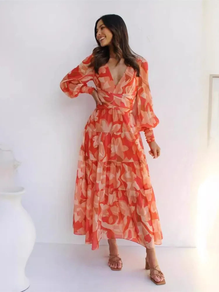 Naisten Maxi Mekko Romanttinen Chiffon