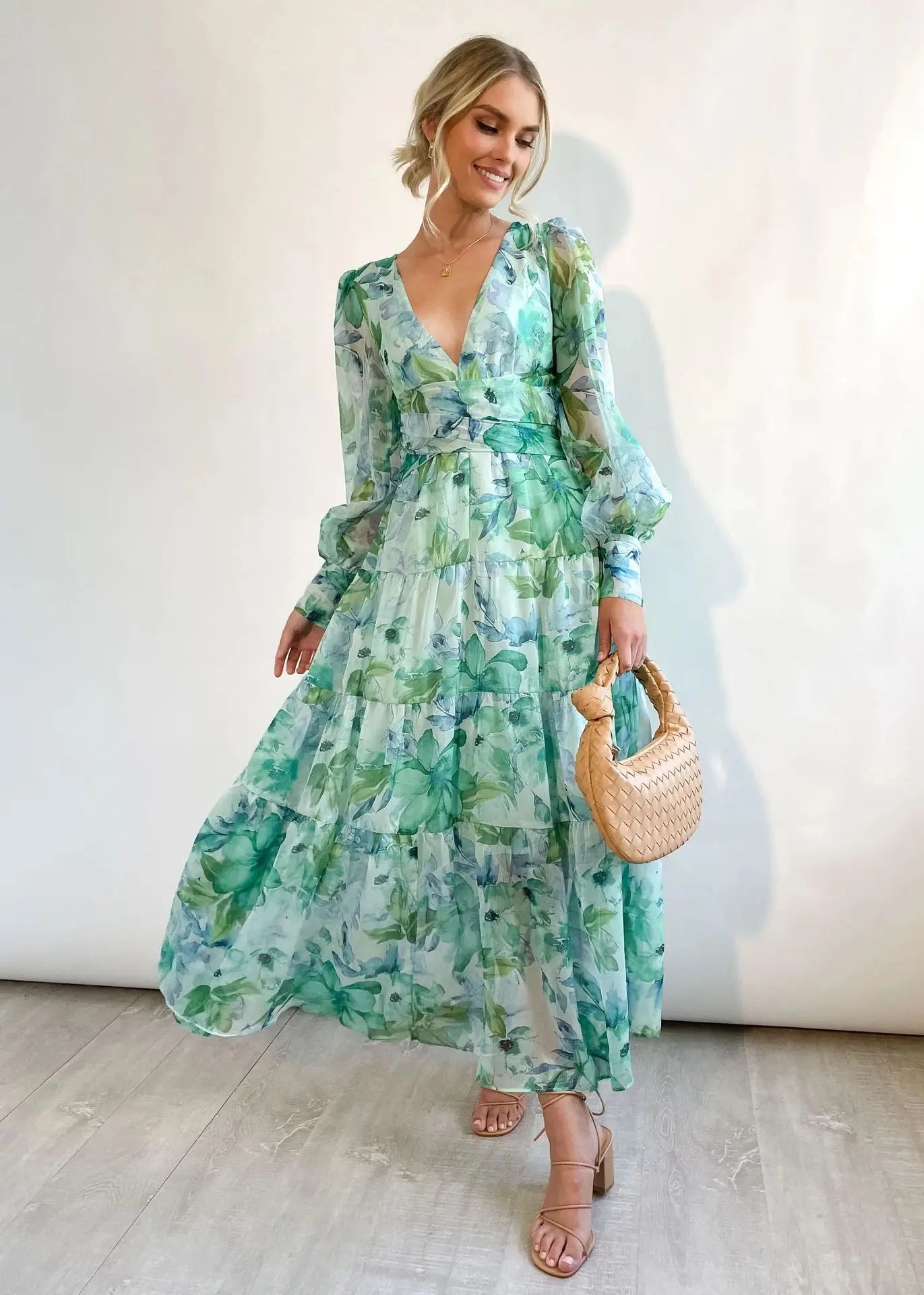 Naisten Maxi Mekko Romanttinen Chiffon