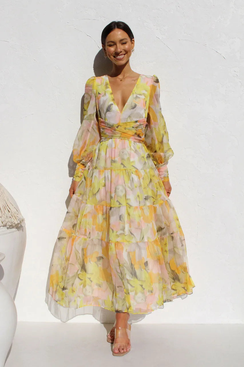 Naisten Maxi Mekko Romanttinen Chiffon